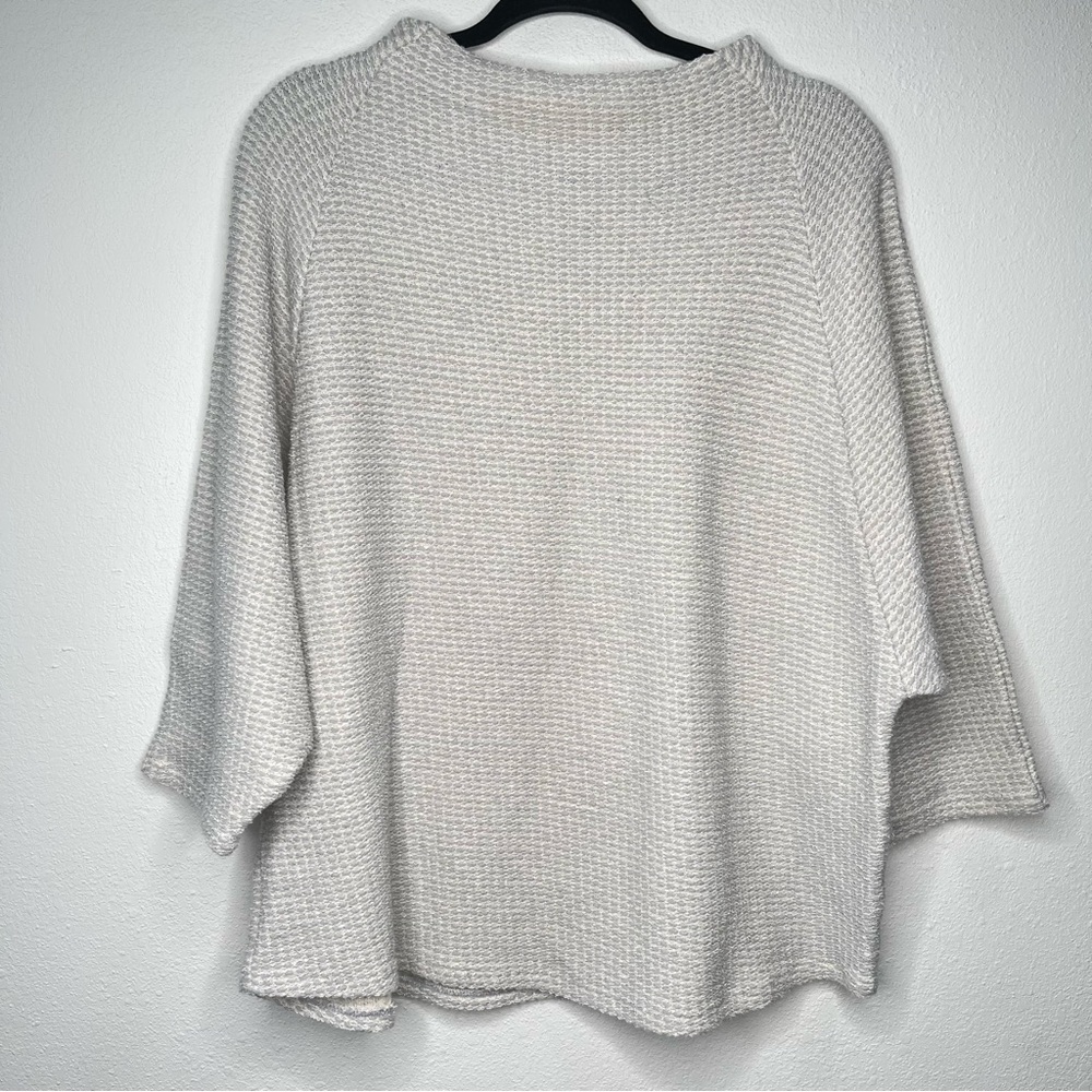 Chicoโs Dolmanโ Sleeve Mock Neck Metallic Sweater Plus Size 3